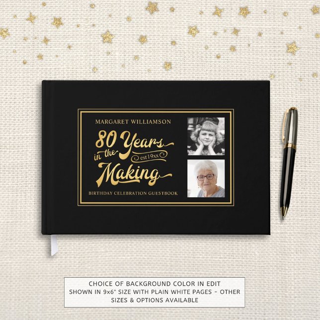 80th Birthday YEARS IN THE MAKING 2 Photos Guest Book (Creator Uploaded)