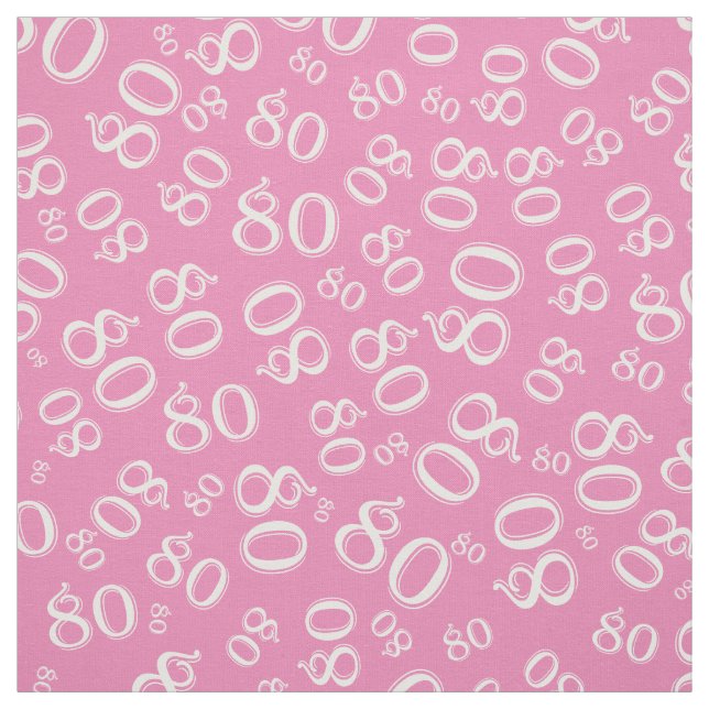 80th  Cool Random Number Pattern Pink 80 Fabric (Swatch)