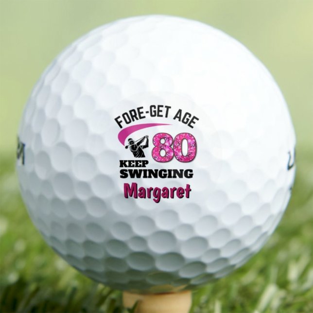 80th Golfer Gift for Friend - Keep Swinging Golf Balls (Creator Uploaded)
