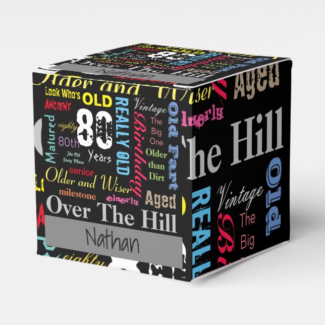 80th Happy BIrthday in a Graffiti Style Favor Box (Front Side)