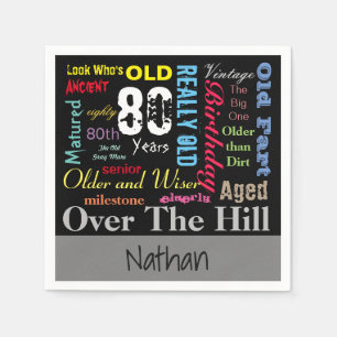 80th Happy BIrthday in a Graffiti Style Napkin