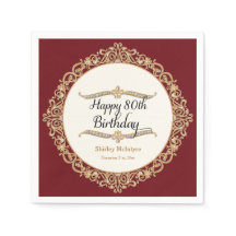 80th Happy Birthday Party Celebration Round Decor