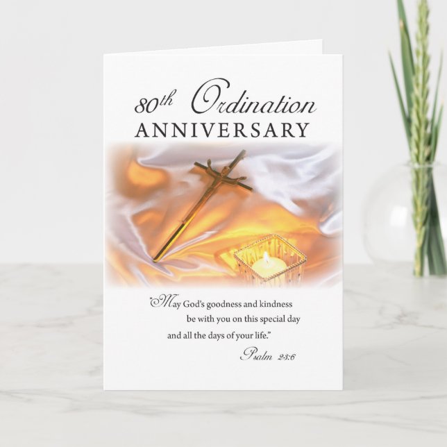 80th Ordination Anniversary, Cross Candle Card (Front)