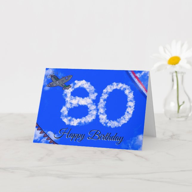 80th RAF Spitfire VE Day Birthday Card (Small Plant)