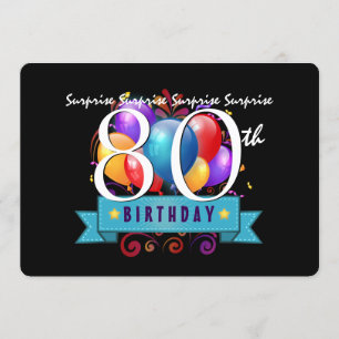 80th SURPRISE Birthday Party Invitation Template