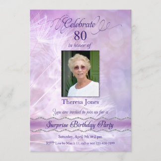 80th Surprise Birthday Party Invitations