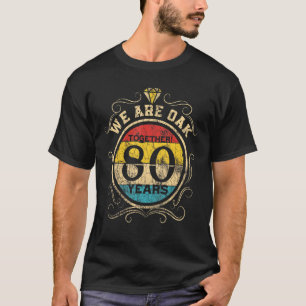 80th Wedding Anniversary Romantic Couples Husband T-Shirt
