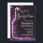 80th Wine Birthday Aged to Perfection Purple Invitation<br><div class="desc">80th Wine Birthday Invitation. Aged to Perfection. Black and Purple Glitter. Red Wine. Wine Tasting Invitation. Black and Gold Glitter Champagne. 18th 20th 21st 30th 40th 50th 60th 70th 80th 90th 100th, Any Ages. For further customization, please click the "Customize it" button and use our design tool to modify this...</div>
