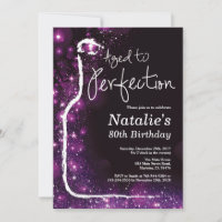 80th Wine Birthday Aged to Perfection Purple