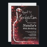 80th Wine Birthday Aged to Perfection Red Glitter Invitation<br><div class="desc">80th Wine Birthday Invitation. Aged to Perfection. Black and Red Glitter. Red Wine. Wine Tasting Invitation. Black and Gold Glitter Champagne. 18th 20th 21st 30th 40th 50th 60th 70th 80th 90th 100th, Any Ages. For further customization, please click the "Customize it" button and use our design tool to modify this...</div>