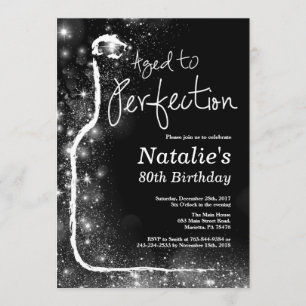 80th Wine Birthday Invitation. Aged to Perfection Invitation