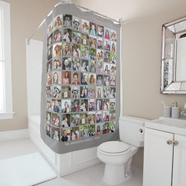 81 Square Photo Collage Grid with Text - grey (In Situ)