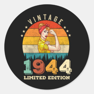 81 Year Old Bday 1944 Vintage 81st Birthday Women Classic Round Sticker
