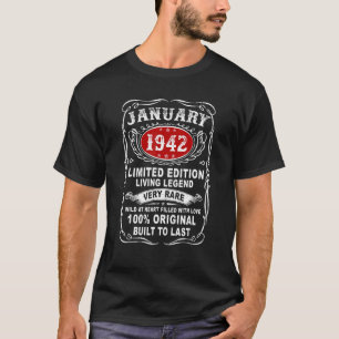 81 Year Old Born In 1942 January 81st Birthday Re T-Shirt