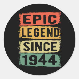 81 Years Old Bday 1944 Epic Legend 81st Birthday Classic Round Sticker