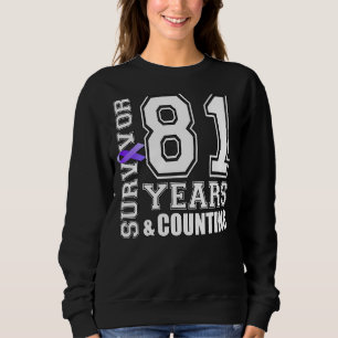 81 Years Survivor I Wear Purple Ribbon Lupus Aware Sweatshirt