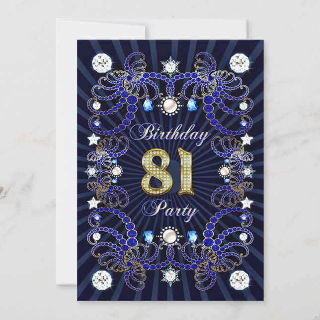 81e anniversaire invitation de fête avec des masse (Devant)