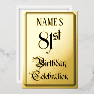 81st Birthday Party — Elegant Script + Custom Name