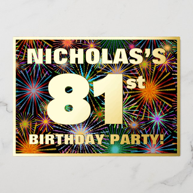 81st Birthday Party — Fun, Colourful Fireworks Loo (Front)