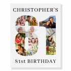 81st Birthday Photo Collage Number 81 Personalized
