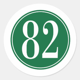 #82 Green Circle Classic Round Sticker