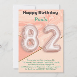 82 year old girls Happy Birthday card