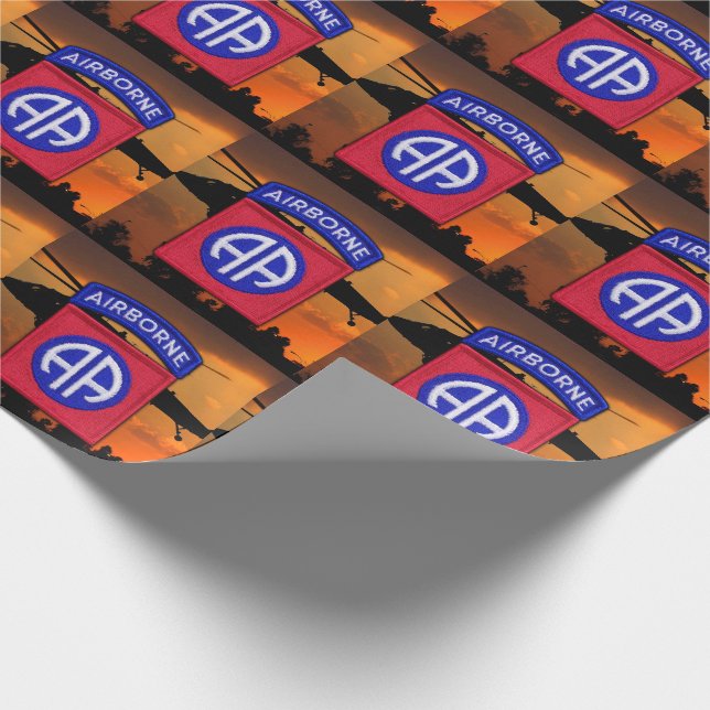82nd abn airborne veterans vets patch wrapping paper (Corner)