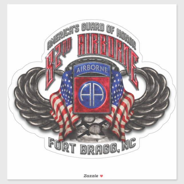 82nd Airborne 14" Wide Custom-Cut Vinyl Sticker (Sheet)