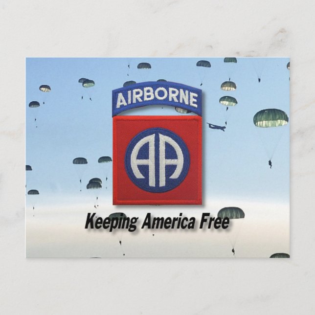 82nd airborne army postcard division patches vet (Front)