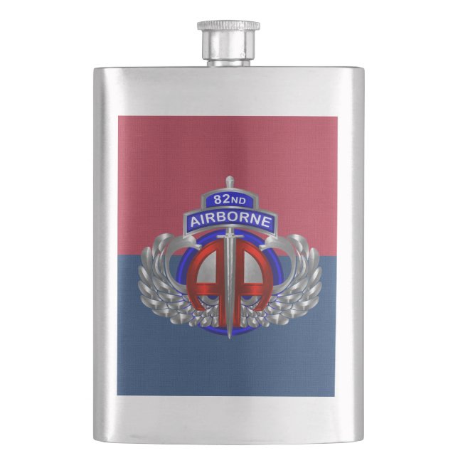 82nd Airborne Dagger Division Colours  Hip Flask (Front)