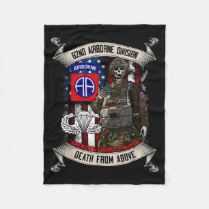82nd Airborne Di Paratrooper Fort Bragg Jump Wings Fleece Blanket