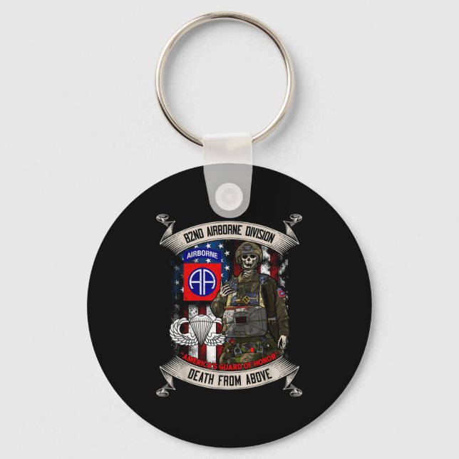 82nd Airborne Di Paratrooper Fort Bragg Jump Wings Keychain (Front)