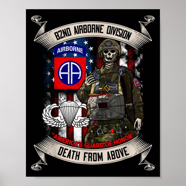 82nd Airborne Di Paratrooper Fort Bragg Jump Wings Poster (Front)