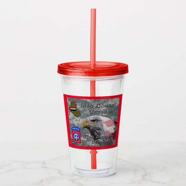 82nd Airborne Div Iraq Combat Veteran Acrylic Tumbler (Front)