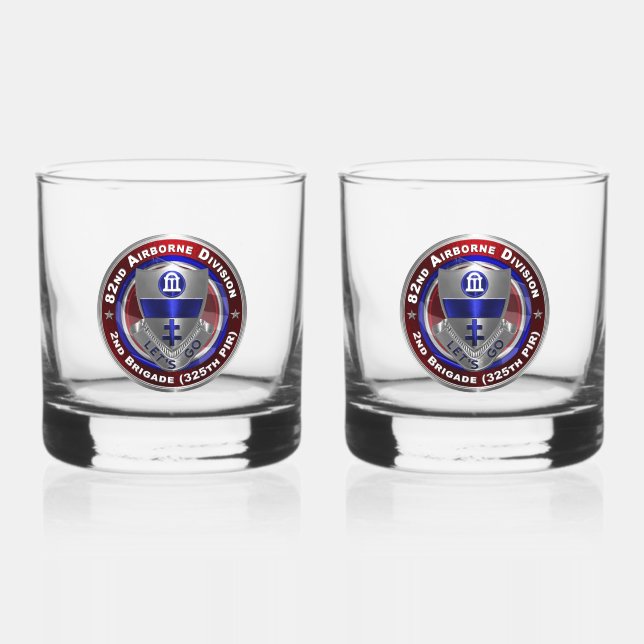 82nd Airborne Division 325th PIR  Whiskey Glass (Front)