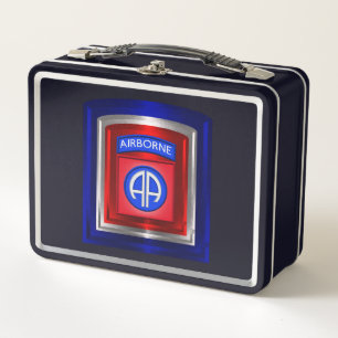 82nd Airborne Division 3 Metal Tier Patch Metal Lunch Box