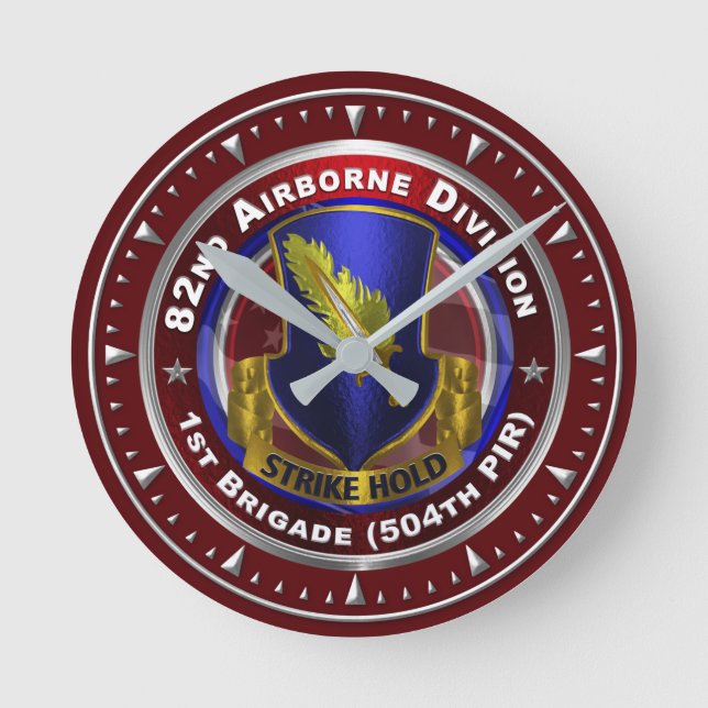 82nd Airborne Division   504th PIR Round Clock (Front)