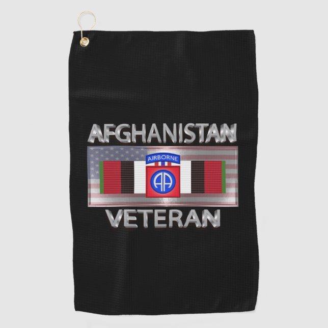 82nd Airborne Division Afghanistan Veteran Golf Towel (Front)