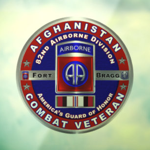82nd Airborne Division Afghanistan Veteran Window Cling