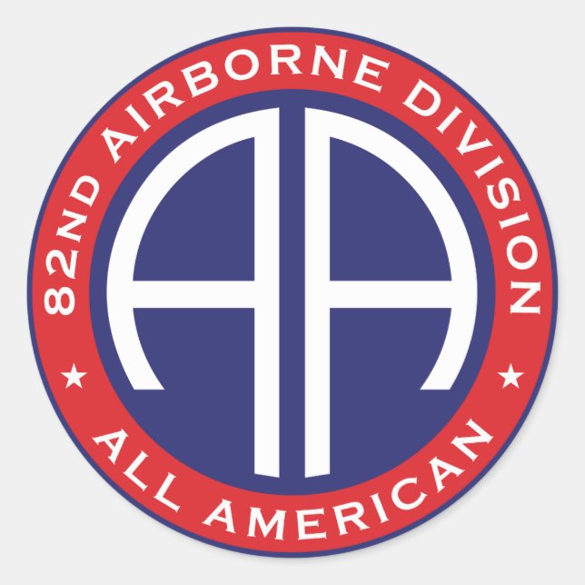 82nd Airborne Division All American Casual Patch Classic Round Sticker (Front)