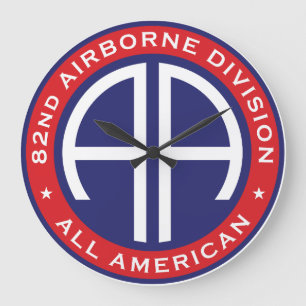 82nd Airborne Division All American Casual Patch Large Clock