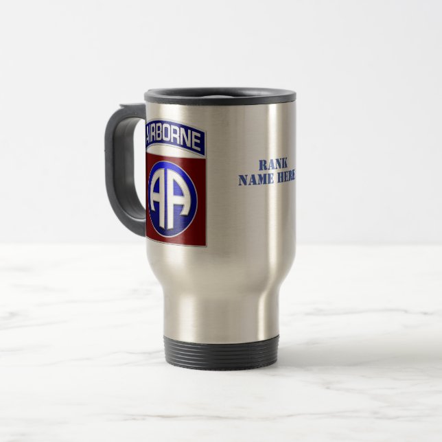82nd Airborne Division All American Combat Patch Travel Mug (Front Left)