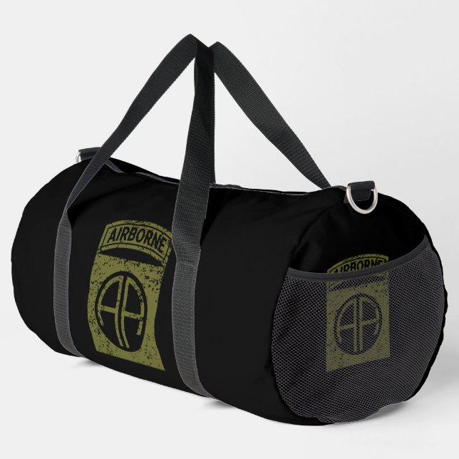 82nd Airborne Division "All American" Distressed Duffle Bag (Right Corner)