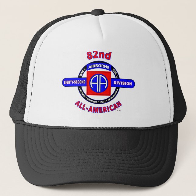 82ND AIRBORNE DIVISION "ALL AMERICAN" DIVISION TRUCKER HAT (Front)