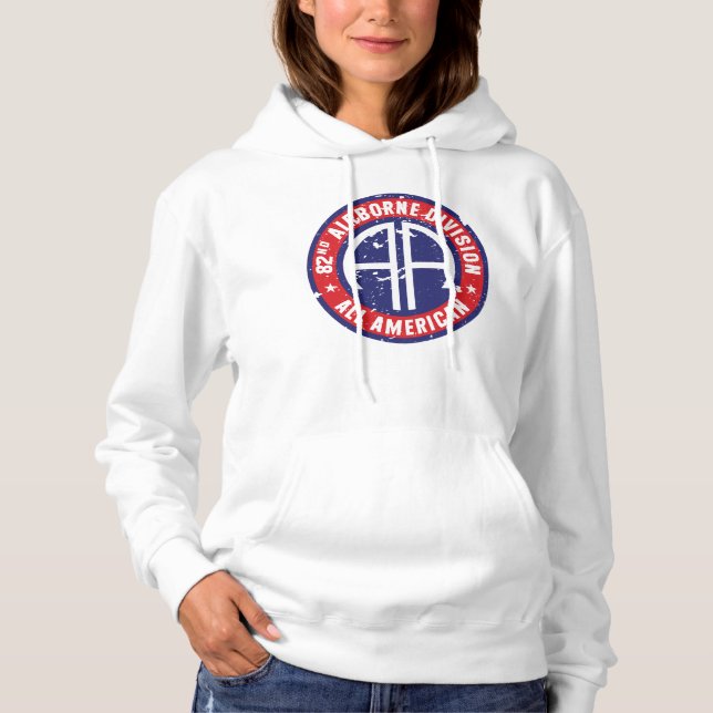 82nd Airborne Division "All American" Grunge Women Hoodie (Front)