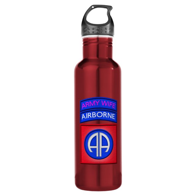 82nd Airborne Division Army Wife  710 Ml Water Bottle (Front)