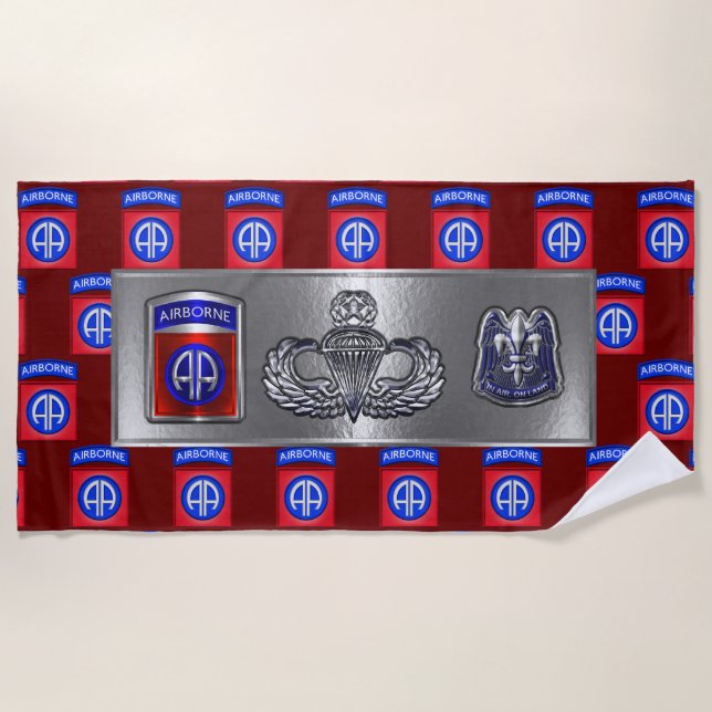 82nd Airborne Division  Beach Towel (Front)