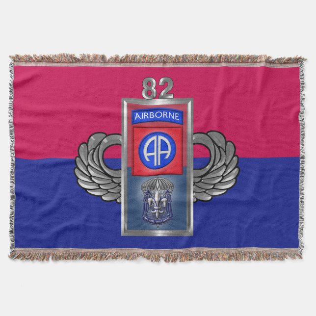 82nd Airborne Division Cool Design Throw Blanket (Front)