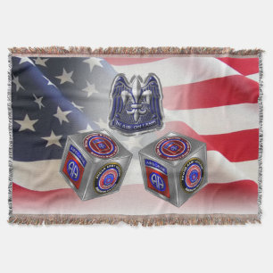 82nd Airborne Division Custom Cube Design Throw Blanket