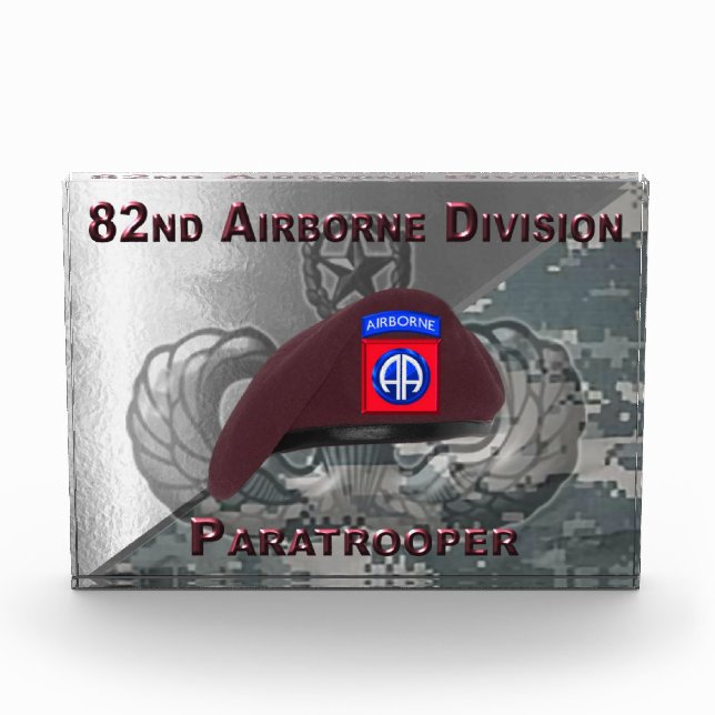 82nd Airborne Division Custom Paratrooper  Photo Block (Front)